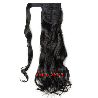 s-noilite 23" Long Curly Clip In Hair Tail False Hair Ponytail Hairpiece With Hairpins Synthetic Hair Pony Tail Hair Extension