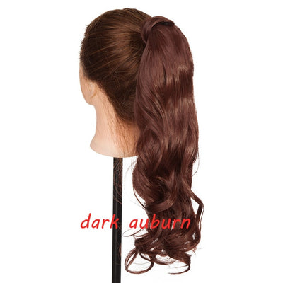 s-noilite 23" Long Curly Clip In Hair Tail False Hair Ponytail Hairpiece With Hairpins Synthetic Hair Pony Tail Hair Extension