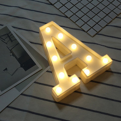 Luminous LED Letter Night Light Creative 26 English Alphabet Number Battery Lamp Romantic Wedding Party Decoration