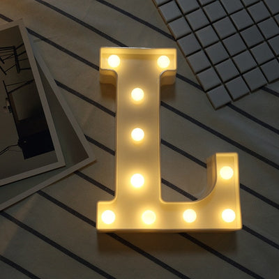 Luminous LED Letter Night Light Creative 26 English Alphabet Number Battery Lamp Romantic Wedding Party Decoration