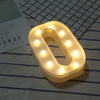 Luminous LED Letter Night Light Creative 26 English Alphabet Number Battery Lamp Romantic Wedding Party Decoration