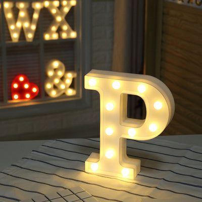 Luminous LED Letter Night Light Creative 26 English Alphabet Number Battery Lamp Romantic Wedding Party Decoration