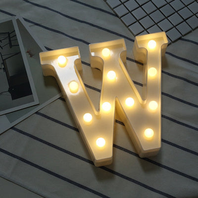 Luminous LED Letter Night Light Creative 26 English Alphabet Number Battery Lamp Romantic Wedding Party Decoration