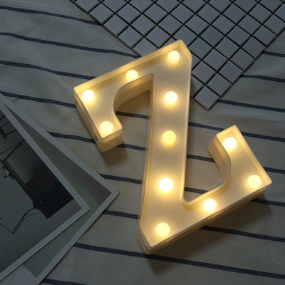 Luminous LED Letter Night Light Creative 26 English Alphabet Number Battery Lamp Romantic Wedding Party Decoration