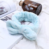 Coral Fleece Hair Bow Cross Headband For Wash Face Makeup Lady Bath Mask Cosmetic Hairband Girl Holder Rope Hair Accessories