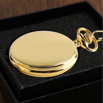 Retro Black Fashion Silver Smooth Steampunk Quartz Pocket Watch Stainless Steel Pendant 30CM Chain Gift Box for Men Women friend