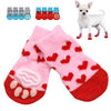 4pcs/Set Cute Puppy Dog Knit Socks Small Dogs Cotton Anti-Slip Cat Shoes For Autumn Winter Indoor Wear Slip On Paw Protector