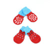 4pcs/Set Cute Puppy Dog Knit Socks Small Dogs Cotton Anti-Slip Cat Shoes For Autumn Winter Indoor Wear Slip On Paw Protector