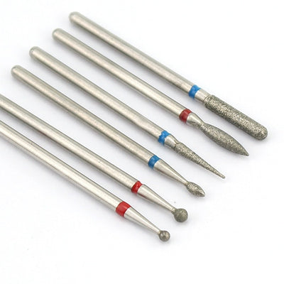 6pcs/pack Diamond Nail Milling Cutter Rotary Burr for Nail Files Cuticle Clean Drill Bits Apparatus for Manicure Art Tools