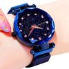 Simple 2019 Diamond Luxury Women Watches Starry Sky Rose Gold Magnet Mesh Band Rhinestones Quartz Wristwatch Ladies Female Watch