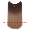 S-noilite 20inch Invisible Wire No Clip One Piece Halo Hair Extension flip in false hair Hairpieces Synthetic hair for women