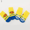 4pcs/Set Cute Puppy Dog Knit Socks Small Dogs Cotton Anti-Slip Cat Shoes For Autumn Winter Indoor Wear Slip On Paw Protector