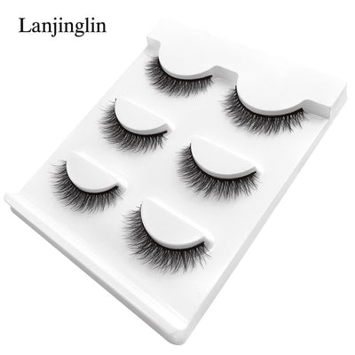 New 3 pairs natural false eyelashes fake lashes long makeup 3d mink lashes extension eyelash mink eyelashes for beauty #X11