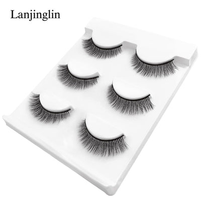 New 3 pairs natural false eyelashes fake lashes long makeup 3d mink lashes extension eyelash mink eyelashes for beauty #X11