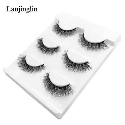 New 3 pairs natural false eyelashes fake lashes long makeup 3d mink lashes extension eyelash mink eyelashes for beauty #X11