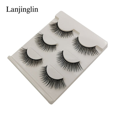 New 3 pairs natural false eyelashes fake lashes long makeup 3d mink lashes extension eyelash mink eyelashes for beauty #X11