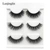 New 3 pairs natural false eyelashes fake lashes long makeup 3d mink lashes extension eyelash mink eyelashes for beauty #X11