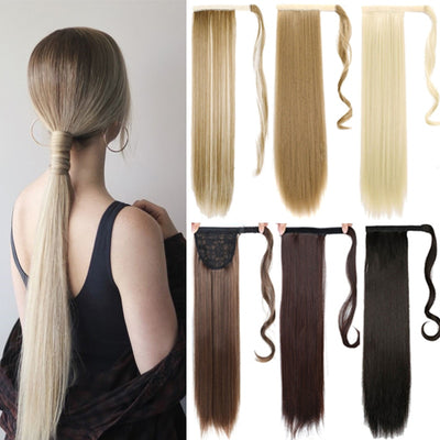 MUMUPI Women Fashion Thick Hair Wrap Around Ponytail 1Pc Clip In PonyTail Straight Extension Headwear