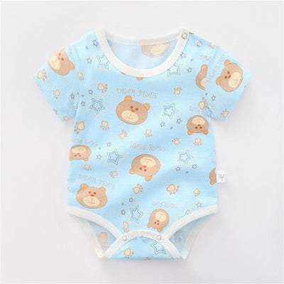 Newborn Baby Boys Girls Cartoon Cotton Bodysuit Infant Baby Bag Fart Sleeveless Vest Jumpsuit Summer Thin Penguin Pajamas Outfit