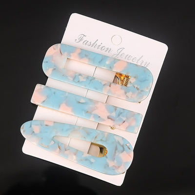 3PCS/Set Fashion Acetate Geometric Hair Clips For Women Girls  Sweet Hairpins Barrettes Hair Accessories Set