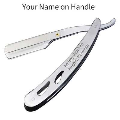 Men Shaving Barber Tools Hair Razor and Blades Antique Black Folding Shaving Knife Stainless Steel Straight razor Holder