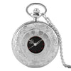 Antique Style Roman Numerals Pocket Watch Men Women Black Hollow Case Quartz Steampunk Vintage Pendant Necklace Gift cep saati