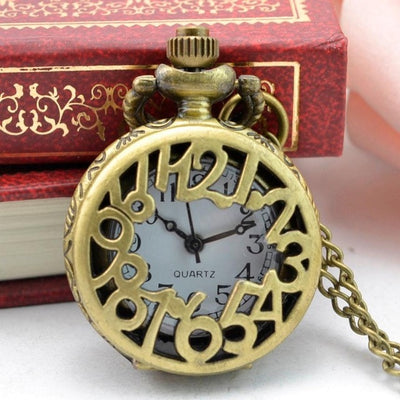 #5001 Nostalgic Punk Style Pocket Watch  Vintage Steampunk Retro Bronze Design Pocket Watch Quartz Pendant Necklace Gift