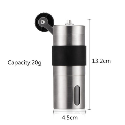 2 Size Manual Ceramic Coffee Grinder Stainless Steel Adjustable Coffee Bean Mill With Rubber Loop Ring Easy Clean Kitchen Tools