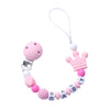 1pcs Pink Silicone Personalised Name Baby Pacifier Clips Crochet Beads Silicone Crown Pacifier Chain Holder Baby Shower Gift