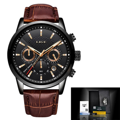 LIGE 2019 New Watch Men Fashion Sport Quartz Clock Mens Watches Brand Luxury Leather Business Waterproof Watch Relogio Masculino