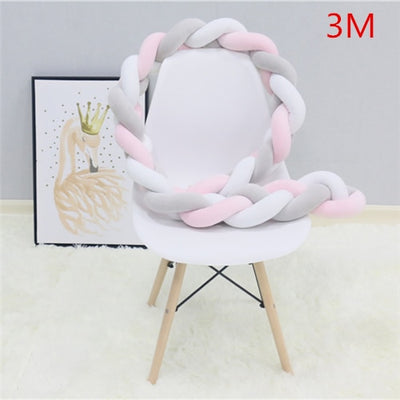 1M/2M/3M Baby Bumper Bed Braid Knot Pillow Cushion Bumper for Infant Bebe Crib Protector Cot Bumper Room Decor